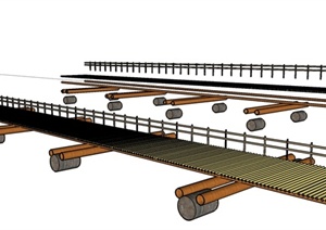 独特桥梁设计SU(草图大师)模型