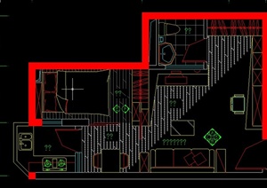某单身公寓住宅空间装修设计CAD图