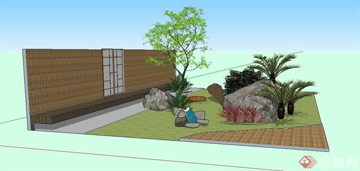 某住宅屋顶花园su模型(2)