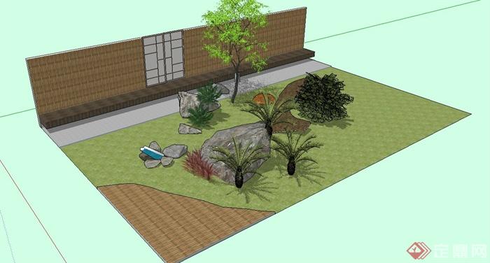 某住宅屋顶花园su模型(1)