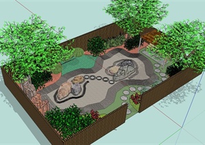 小型的屋顶花园设计SU(草图大师)模型