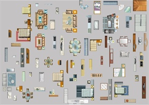 建筑户型家具的设计PSD平面图