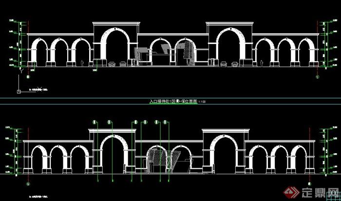 欧式弧形大门建筑设计CAD施工图(1)