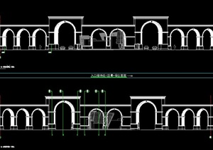 欧式弧形大门建筑设计CAD施工图