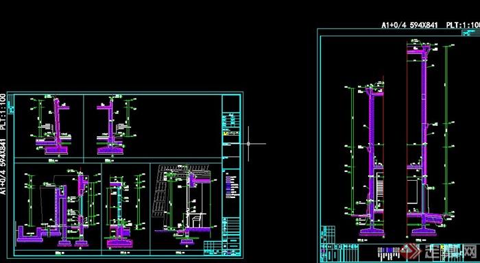 欧式弧形大门建筑设计CAD施工图(5)