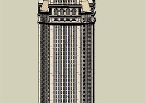 37 欧式古典高层办公楼建筑设计SU(草图大师)模型