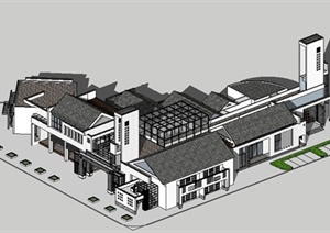 中式会所建筑模型设计