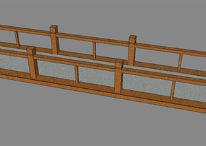 园林景观石坪桥设计SU(草图大师)模型