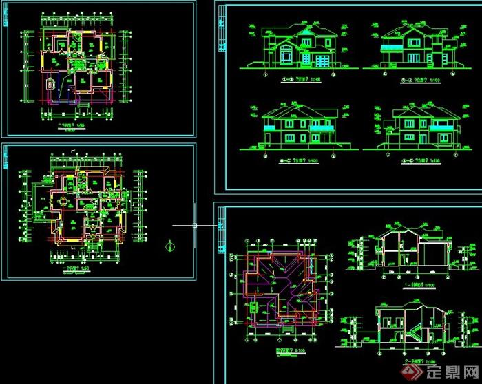 某两层欧式风格别墅建筑设计CAD详图(2)