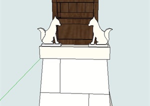 古典中式地灯灯箱设计SU(草图大师)模型