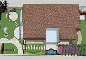 某欧式风格庭院景观规划设计SU(草图大师)模型