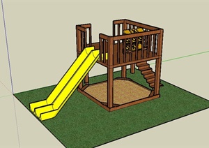 一个简单的儿童游乐滑梯设计SU(草图大师)模型