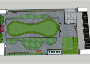 厂区屋顶高尔夫球场设计SU(草图大师)模型