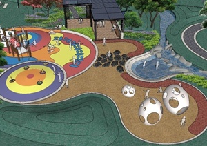 某公园及儿童游乐场设计SU(草图大师)模型