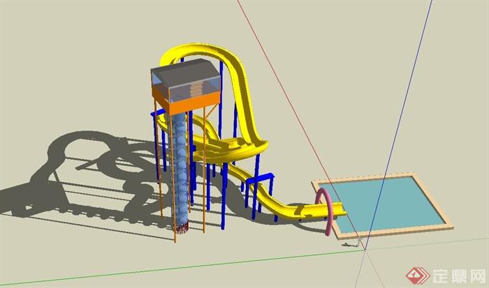 儿童游乐设施滑梯设计su模型(3)