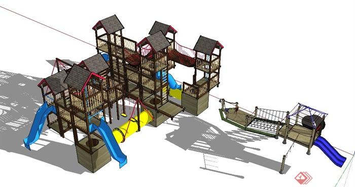 现代儿童游乐设施设计su模型(1)