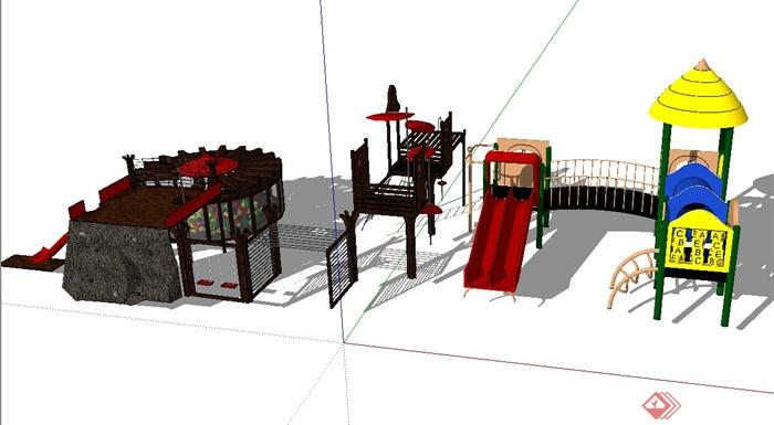 儿童游乐场所设施设计su模型(1)