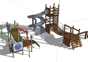 儿童游乐场地设施器材设计SU(草图大师)模型