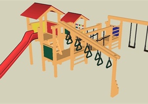 木质儿童游乐设施SU(草图大师)模型