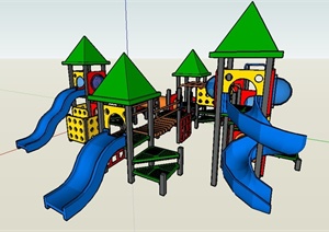复杂的儿童游乐设施SU(草图大师)模型