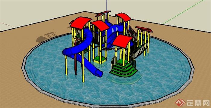 水上儿童游乐设施设计su模型(2)