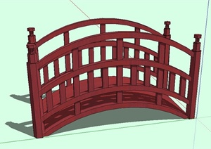 古典中式红木桥设计SU(草图大师)模型