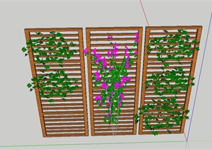 一个简单木质花架设计SU(草图大师)模型