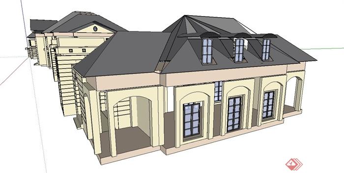 新古典住宅建筑设计su模型(3)