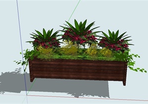 木质花池设计SU(草图大师)模型