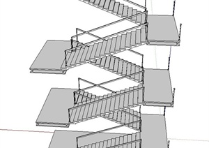 现代楼梯设计SU(草图大师)模型