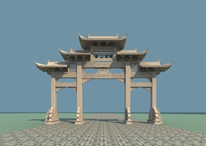 古典中式牌坊设计3d模型