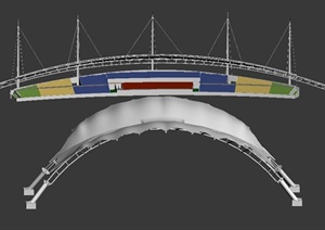 体育馆看台与雨棚设计3DMAX模型