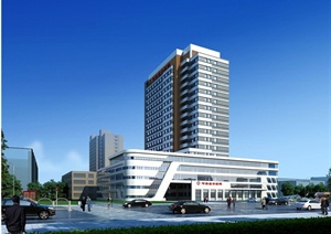 现代某高层医院建筑设计JPG效果图