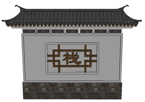 古典中式景墙照墙设计SU(草图大师)模型