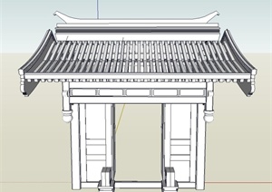 古典中式入口小锤门设计SU(草图大师)模型