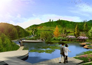 某公园滨水景观设计PSD效果图