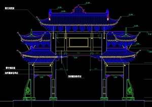 古典中式景观节点牌坊门楼设计CAD施工图