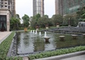 喷泉水池景观,台阶水景,种植池,地面铺装,住宅景观