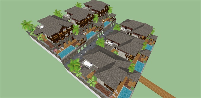东南亚风格坡地别墅设计(1)