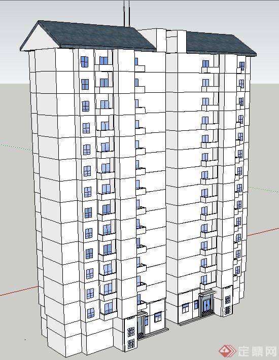 某住宅11层建筑设计SU模型(2)