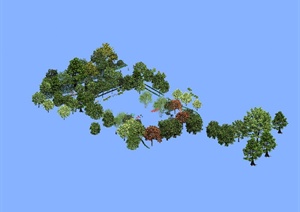 某公园景观植物场景组合设计3d模型（含效果图）