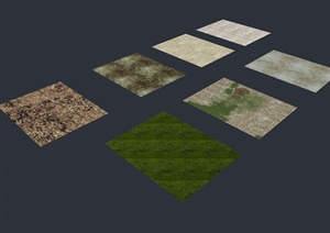多块地面草坪设计3DMAX模型