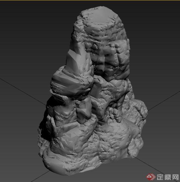 园林景观节点假山置石设计3DMAX模型(1)