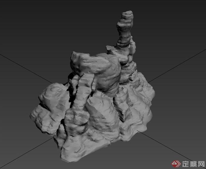 园林景观节点假山景石设计3DMAX模型(1)