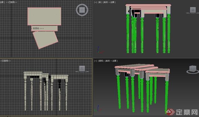 欧式多功能桌椅设计3DMAX模型(3)