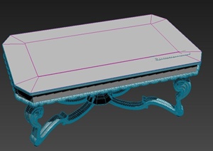现代室内长方形茶几设计3DMAX模型