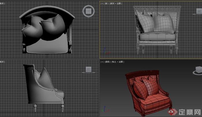 室内客厅单人沙发设计3DMAX模型(2)