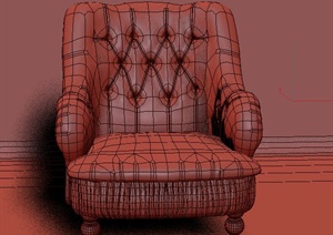 室内单人戎面沙发设计3DMAX模型