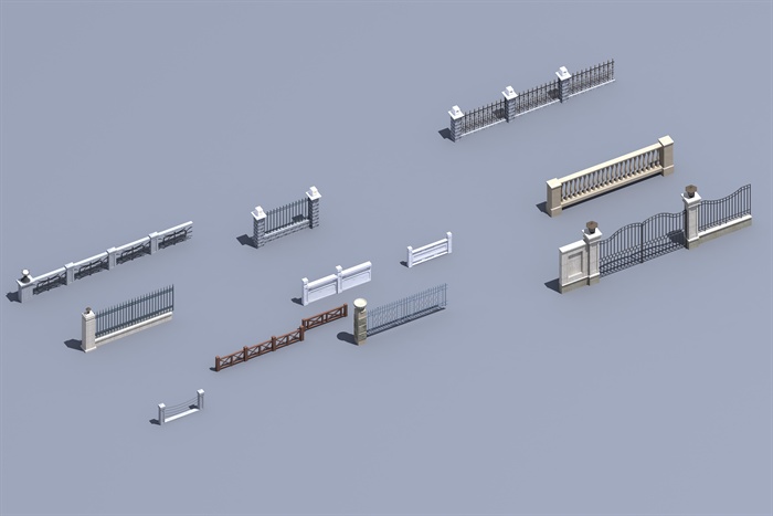 多个欧式栏杆围栏设计3d模型(1)