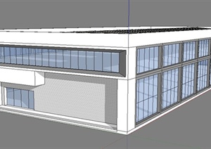 某单层厂房车间建筑设计SU(草图大师)模型